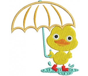 Stickmuster - Ente mit Schirm